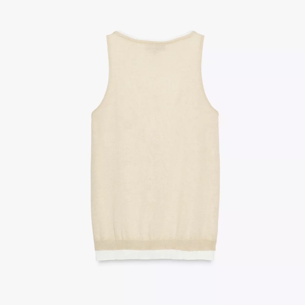 ❗️LAST DAY 3/21❗️WILL BE REMOVED❗️Zara Double Layered Cream Tank Top - Picture 6 of 7